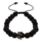 Pulseras de Parejas Rey y Reina Corona, Piedras Howlita Blanca y Ágata Negra Ajustables